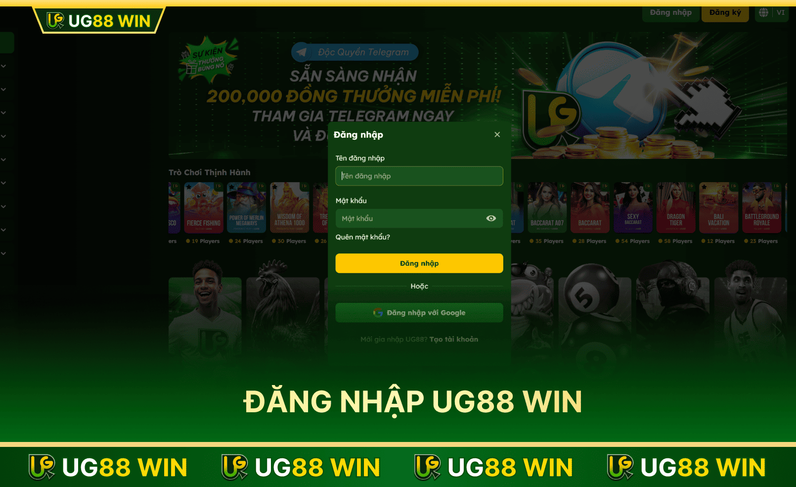 ĐĂNG NHẬP UG88 WIN